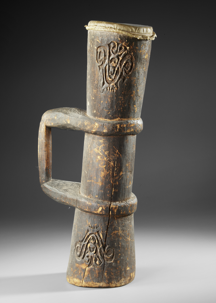 Asmat drum. Collected by Jac Hoogerbrugge in the 1960’s or 1970’s.