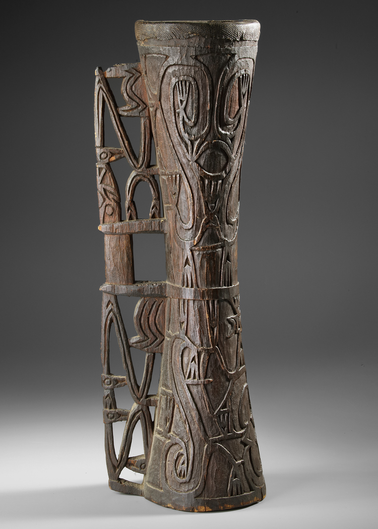 Asmat drum. Collected by Jac Hoogerbrugge in the 1960’s.