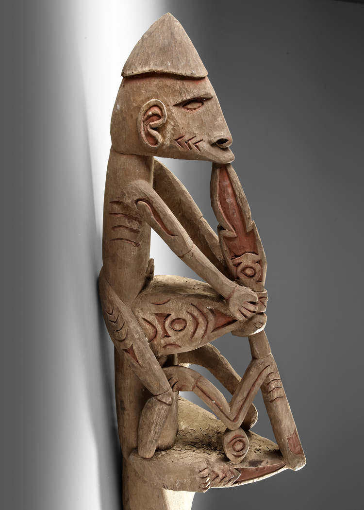 Asmat prow ornament. Casuarina coast. Collected by Jac Hoogerbrugge in 1956.