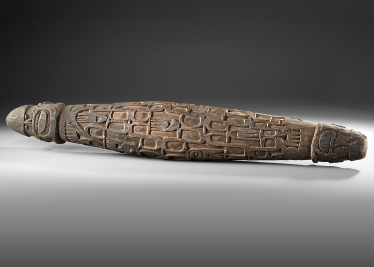Asmat headrest. Collected by Jac Hoogerbrugge in the 1960’s or 1970’s from Otsjanep. See the drawing by Hoogerbrugge and his collection note. Hoogerbrugge marked this as a “top piece”.