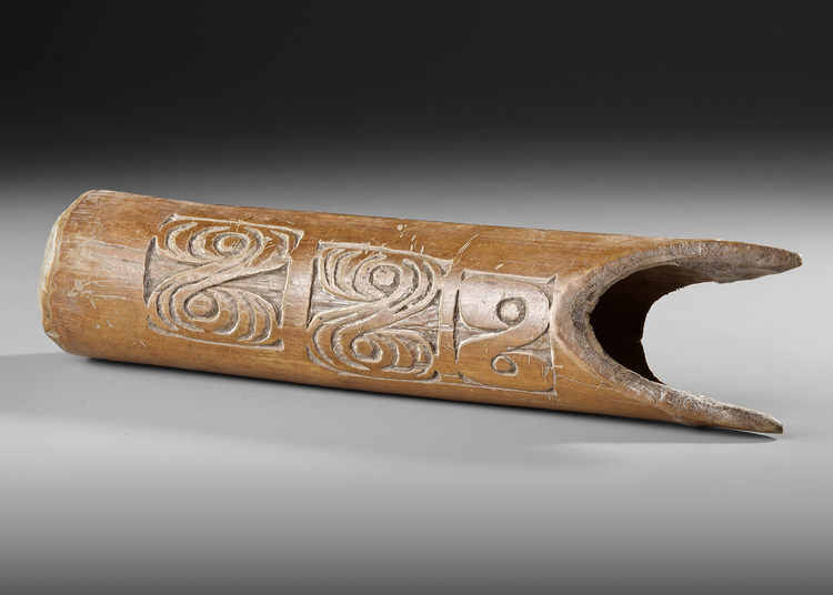 Asmat horn “Fu”. Collected by Jac Hoogerbrugge in the 1960’s. See Hoogerbrugges collection notes and drawings.