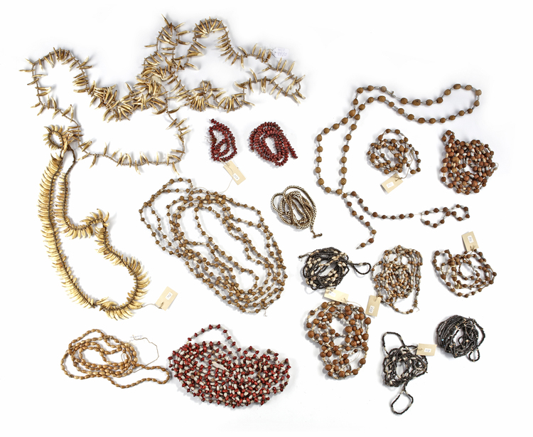 A collection of neclaces from Papua New Guinea.