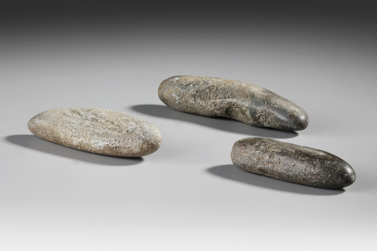 Three sacred stones (geistersteine) from the Jolika collection of John and Marcia Friede.