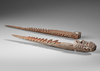 Asmat.Casuarina coast. Two (ritual?) daggers in wood. Collected by Jac Hoogerbrugge probably around 1956. See the Hoogerbrugge collection note.