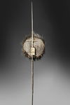 Woven Sepik dancing mask on stick. Collected by Jac Hoogerbrugge in the 1960’s or 1970’s in the village or Burni (?).