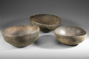 Three old and well used bowls from the collection of Jac Hoogerbrugge