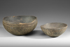 Two old and well used bowls from the collection of Jac Hoogerbrugge. Probably from Boiken, Prince Alexander Mountains province.