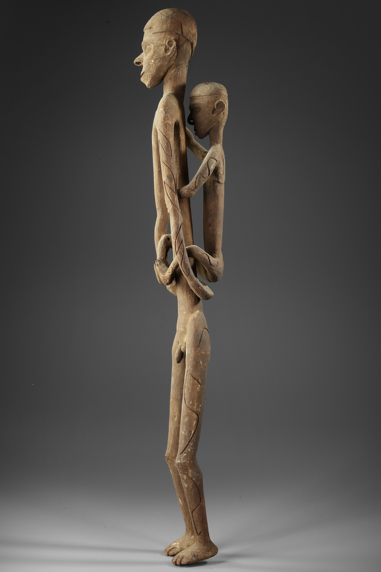 Asmat. Large ancestor carving collected by Jac Hoogerbrugge in the 1960’s or 1970’s.