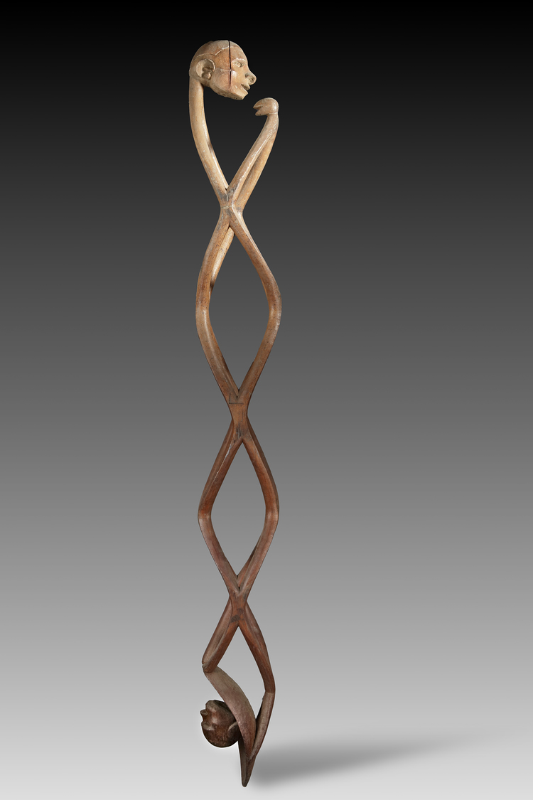Asmat. Large openwork carving.  Collected by Jac Hoogerbrugge before 1969 in the village of Per. See the collection notes and the drawing by Hoogerbrugge.
