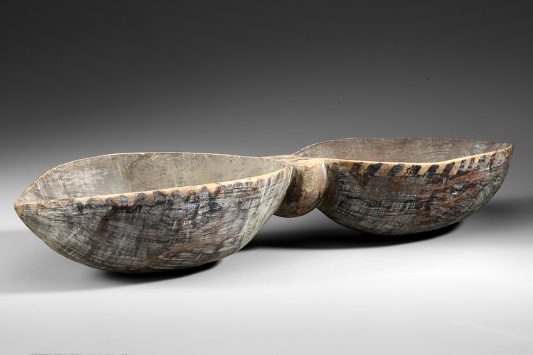 Double sago bowl. Collected by Jac Hoogerbrugge in the 1960’s or 1970’s.