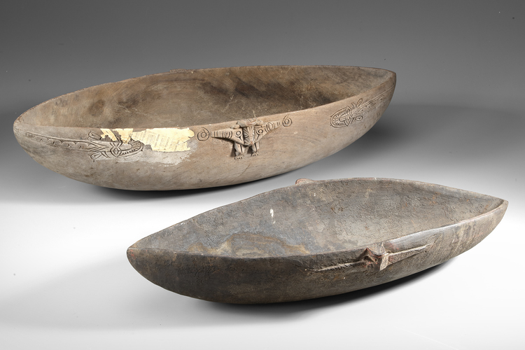 Two old and well used Tami island bowls collected by Jac Hoogerbrugge in the 1960’s or 1970’s.