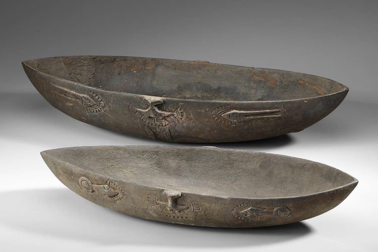 Two old and well used Tami island bowls collected by Jac Hoogerbrugge in the 1960’s or 1970’s.