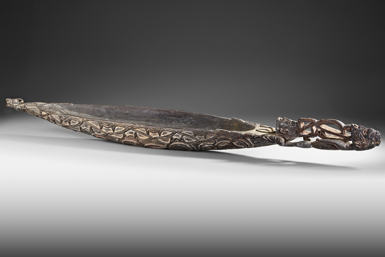 Asmat Ceremonial sago bowl from the Casuarina coast. Collected by Jac Hoogerbrugge in the 1950’s.