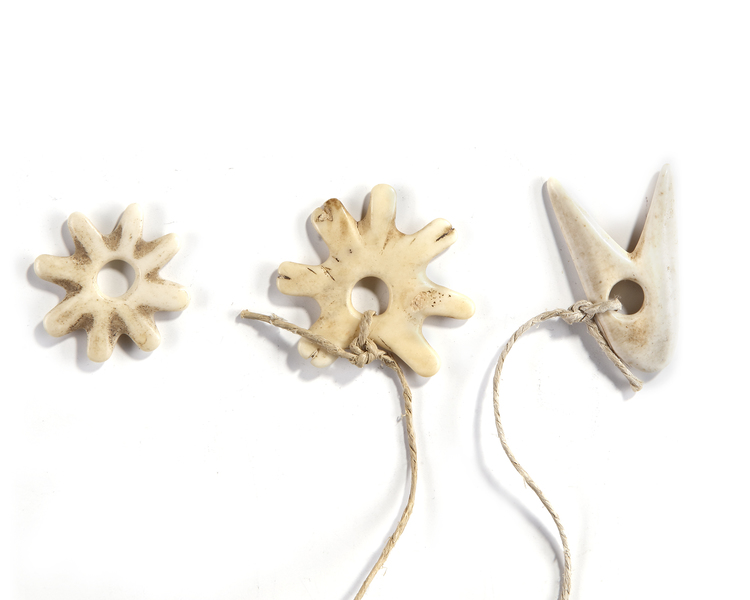 Sentani and Humboldt bay ear decorations in shell. Collected by Jac Hoogerbrugge in the 1950’s. See the collection notes.
