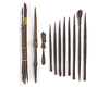 Lot of Sentani arrow heads and a Trobriands spatula.