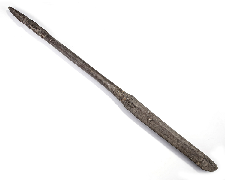 Asmat. Fighting club/wooden sword from the Casuarina coast. Collected by Jac Hoogerbrugge before 1969 (probably 1956). See his drawing and collection notes.