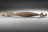 Asmat. Ceremonial sago bowl with two ancestor figures. Carved by Opokon of Omandesep in 1969 (see his picture).