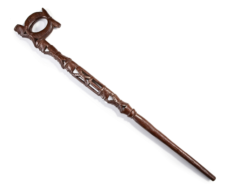 Kamoro walking stick from Mimika. Collected by Jac Hoogerbrugge in the 1960’s or 1970’s.
