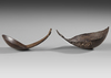 Two ancient coconut spoons collected by Jac Hoogerbugge in the 1960’s with rich patina of use.