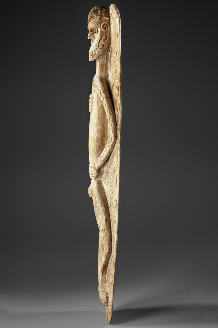Asmat carving collected by Jac Hoogerbrugge in the 1960’s or 1970’s. Carved on both sides.