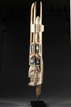 New Ireland Malangan head. Carved by Edward Sale of Lava village, Tatau island. Tabar group. Provenance: New Guinea Primitive Arts Sydney. With old label.