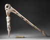 Large sago beater decorated with turtle and praying mantis motif.  Collected by Jac Hoogerbrugge before 1969.
