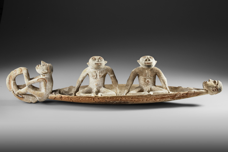 Ritual bowl with two figures in it. Collected by Jac Hoogerbrugge in the 1960’s or 1970’s.