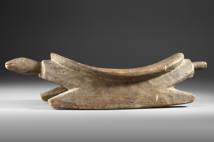 Sepik stool or headrest from the collection of Jac Hoogerbrugge.
