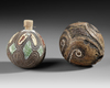 Coconut lime container and coconut whistle. Both from the Jolika collection of John and Marcia Friede.