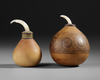 Two Trobriands lime container gourds with stoppers