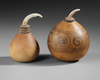 Two Trobriands lime container gourds with stoppers