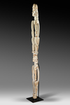 Large Asmat House post on custom made stand.