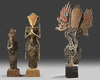 Three Bali sculptures covered with old Chinese coins. From the collection of Jac Hoogerbrugge. Bought by Hoogerbrugge in 1964 in Bali