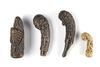 Four betel nut crusher and/or sword or kris handles. Collected by Jac Hoogerbrugge in the 1960’s and 1970’s.