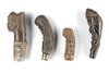 Four betel nut crusher and/or sword or kris handles. Collected by Jac Hoogerbrugge in the 1960’s and 1970’s.