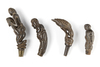 Four betel nut crusher and/or sword or kris handles. Collected by Jac Hoogerbrugge in the 1960’s and 1970’s. Many drawn by Hoogerbrugge. See the examples.