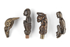 Four betel nut crusher and/or sword or kris handles. Collected by Jac Hoogerbrugge in the 1960’s and 1970’s.