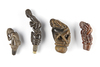 Four betel nut crusher and/or sword or kris handles. Collected by Jac Hoogerbrugge in the 1960’s and 1970’s.