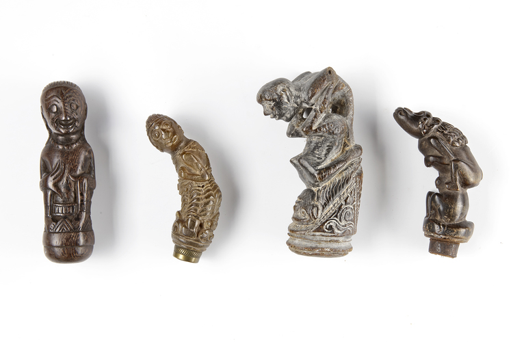 Four betel nut crusher and/or sword or kris handles.Collected by Jac Hoogerbrugge in the 1960’s and 1970’s.