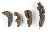 Four betel nut crusher and/or sword or kris handles. Collected by Jac Hoogerbrugge in the 1960’s and 1970’s.