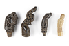 Four betel nut crusher and/or sword or kris handles. Collected by Jac Hoogerbrugge in the 1960’s and 1970’s.