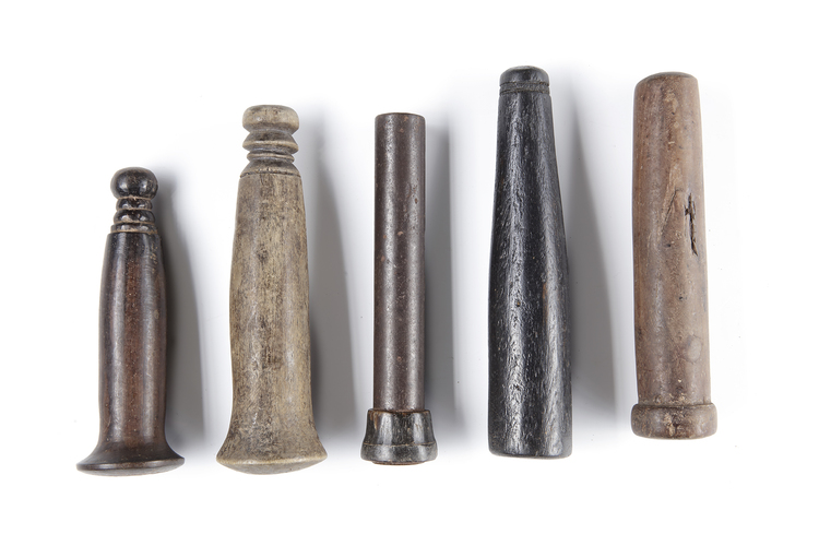 Four betel nut crusher mortars. Collected by Jac Hoogerbrugge in the 1960’s and 1970’s.