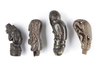 Four betel nut crusher and/or sword or kris handles.  Collected by Jac Hoogerbrugge in the 1960’s and 1970’s.