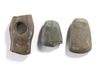 Two small stone axes and a stone fragment from the Jolika collection of John and Marcia Friede.