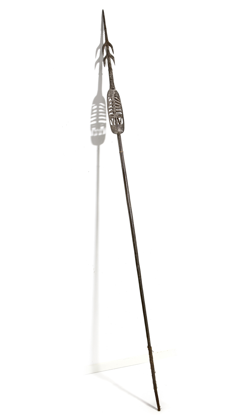 Asmat. Ceremonial spear. Collected by Jac Hoogerbrugge in the 1960’sor 1970’s.