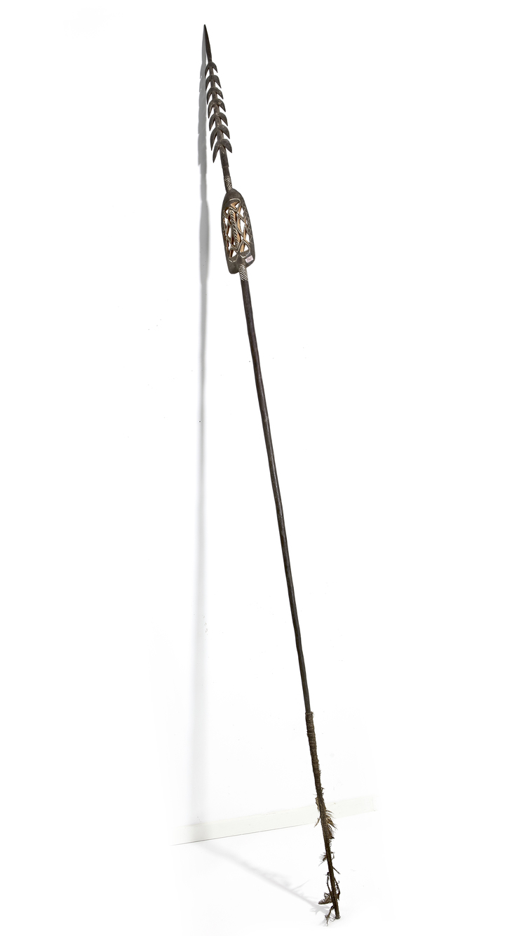 Asmat. Ceremonial spear. Collected by Jac Hoogerbrugge in the 1960’sor 1970’s.
