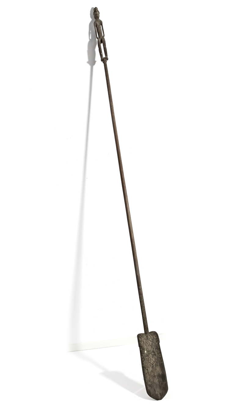 Asmat. Ceremonial paddle with ancestor figure. Collected by Jac Hoogerbrugge in the 1960’sor 1970’s