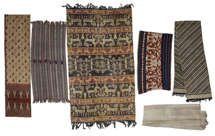 Six Indonesian textiles from the collection of Jac Hoogerbrugge.