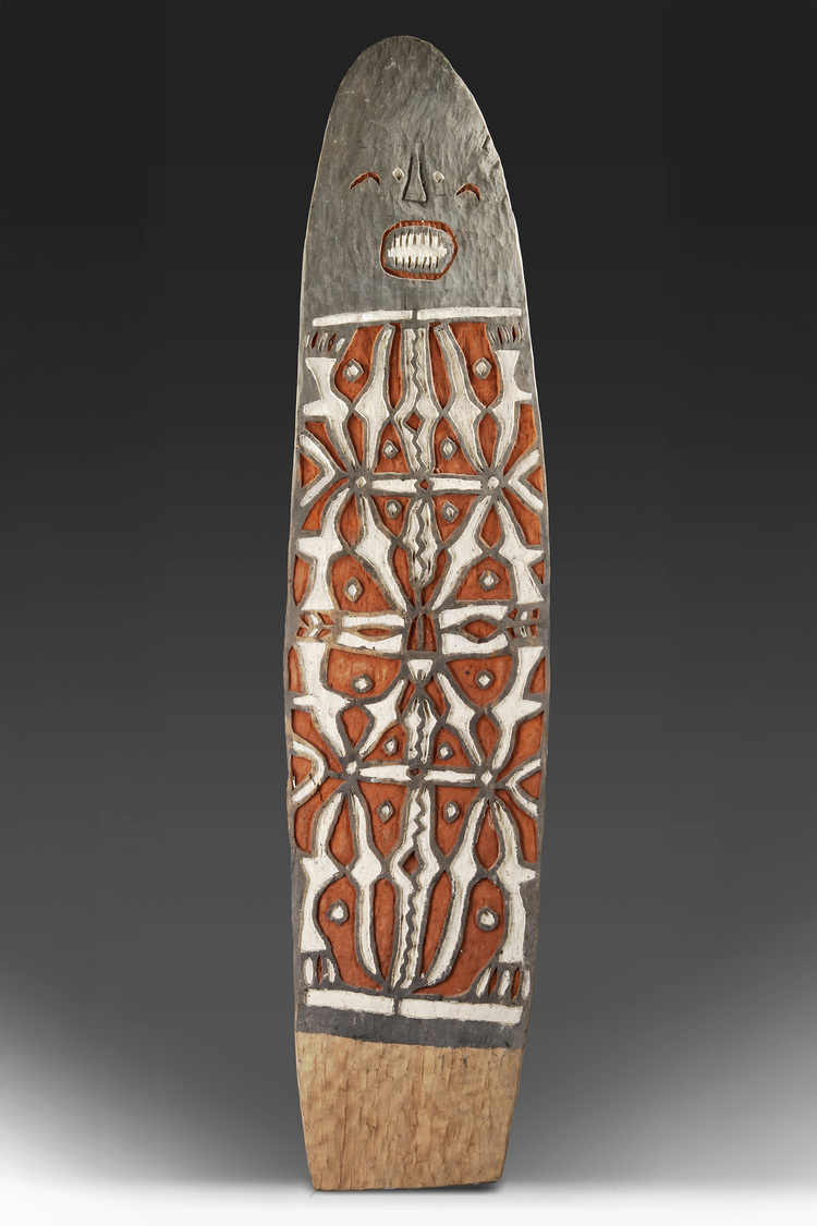 Asmat shield from Citak. Collected no later than 1969 by Jac Hoogerbrugge.
