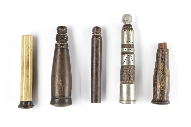 Five betel nut crusher mortars. Collected by Jac Hoogerbrugge in the 1960’s and 1970’s.